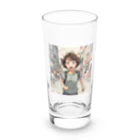 底辺の底辺好きな事を気ままに…。の走る元気な女の子 Long Sized Water Glass :front