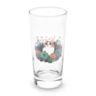 わんにゃんsucculentの猫と多肉 Long Sized Water Glass :front