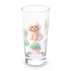 わんにゃんsucculentのトイプーと多肉植物 Long Sized Water Glass :front