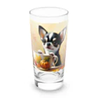 DeenaDeeのAutumn Curiosity: Chihuahua & Mug Magic 秋の好奇心: チワワとマグカップ Long Sized Water Glass :front