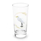 やちよ｜リアル鳥イラストのダイサギさん Long Sized Water Glass :front