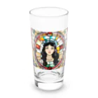 coron72のステンドグラス【黒髪女子】 Long Sized Water Glass :front