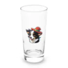 Haku_Arakawaのお帽子のボーダーコリー Long Sized Water Glass :front