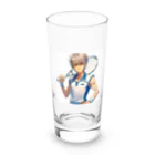 セキネ動画編集者@sun-light-webのテニスプレイヤーTakashiくん Long Sized Water Glass :front