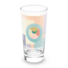 パステルな動物と食べ物と心強さとのパステルパンナコッタ Long Sized Water Glass :front