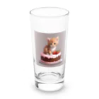 にゃんこぷにのケーキの上の仔猫ちゃん Long Sized Water Glass :front