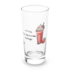 Love and peace to allのストロベリーフラペチーノとメッセージ Long Sized Water Glass :front