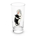 小鳥と映画館のイナズマメイクの女性と黒猫 Long Sized Water Glass :front