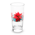 Lunatic-the-Jokersの[12月]December-turquoise&Poinsettia Long Sized Water Glass :front