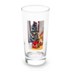 3pomeranian-leo-house　グッズショップのMerry Christmas　pomeranian Long Sized Water Glass :front