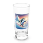 Yumexのスキーをするペンギンのペーくん Long Sized Water Glass :front