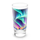 のんびりアート工房の北極のオーロラ Long Sized Water Glass :front