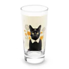 4628 - 萬屋 -の襟付き黒猫 Long Sized Water Glass :front
