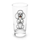 COCO SHOPのホワイトカラーのプードル（ちんちんポーズ） Long Sized Water Glass :front