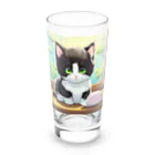 yoiyononakaのお餅と白黒猫 Long Sized Water Glass :front