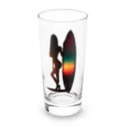 hoodie styleのサーフィン女子 Long Sized Water Glass :front