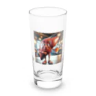 SALVADORSの肝臓くんがビール飲む Long Sized Water Glass :front