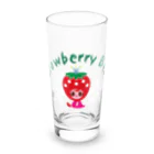 Illustrator Moca&Ram shopのいちごのお姫さまStrawberry BeBe🍓ストロベリーべべ Long Sized Water Glass :front