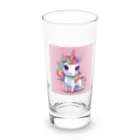 the blue seasonのパステルドリーム：虹色の魔法のユニコーン Long Sized Water Glass :front