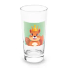 マインドアップの王冠のついたリス Long Sized Water Glass :front