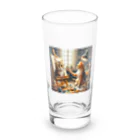 ニャーちゃんショップのネコを描くネコ Long Sized Water Glass :front