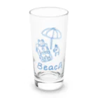 Piroshiki9のビーチで休むクマ Long Sized Water Glass :front