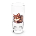 AutoArtistryのかわいいロングコートチワワ　アニメ風グッズ（おやすみバージョン） Long Sized Water Glass :front