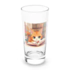 星パンダショップのほんよみかんねこ Long Sized Water Glass :front