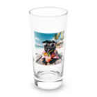 アニマル達のトロピカルなパグ Long Sized Water Glass :front