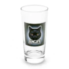 same_sharkのアングリー黒猫シリーズ Long Sized Water Glass :front