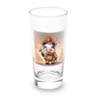 パパショップのかわいらしい牛が消防士 Long Sized Water Glass :front