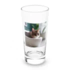 kojakechanのトイレに入るかわいいマンチカンのマカデミアナッツくん Long Sized Water Glass :front