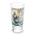 3匹の黒猫 ショップの水の女神と猫 Long Sized Water Glass :front