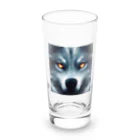 狼ショップの狼の視線、闇の中に Long Sized Water Glass :front