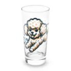 Tokyo_Doodleのもふもふアプリコット　トイプードル　みずあそび Long Sized Water Glass :front