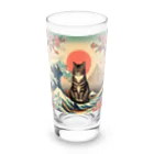 ParadigmStar　パラダイムスターの浮世絵波富士猫 Long Sized Water Glass :front