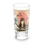 ParadigmStar　パラダイムスターの浮世絵猫　波桜 Long Sized Water Glass :front