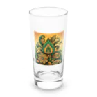 saqui.comの黄色と緑のインド柄 Long Sized Water Glass :front