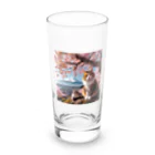 猫好き Japanの富士山と猫 Long Sized Water Glass :front