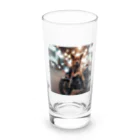 くろねこの雑貨屋のバイクに乗っているワンちゃん Long Sized Water Glass :front