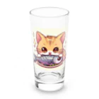 zuuu-の魚を前にドヤ顔にゃんこ☆ Long Sized Water Glass :front