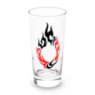 ファンシーTシャツ屋のクールなトライバル炎のタトゥーデザイン Long Sized Water Glass :front