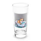 wakuwaku26のお風呂に入るボス猫 Long Sized Water Glass :front