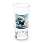 ANTARESの波乗り黒柴2 Long Sized Water Glass :front