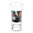 rian14の滝のそばで涼んでいる龍 Long Sized Water Glass :front