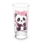 waterpandaの満開桜とパンダ Long Sized Water Glass :front