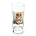 esmeralda64のブルーダイヤモンドの猫王 Long Sized Water Glass :front