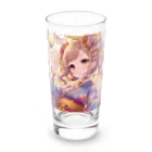 推しの美少女とアイドルのお祭りを楽しむ浴衣美少女 Long Sized Water Glass :front