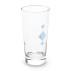 三味線が好きすぎて…の三味線とこぎん風デザイン（青） Long Sized Water Glass :front