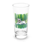 barisukaの水浴びをするブルドッグ Long Sized Water Glass :front